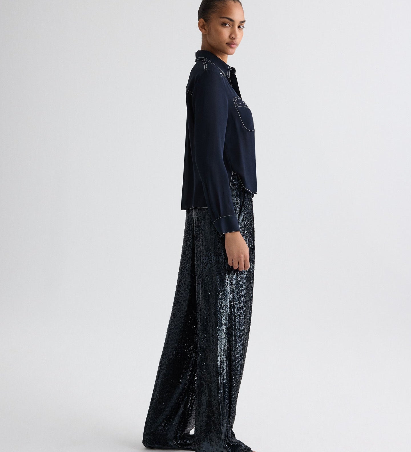 TWP - Sulli Pant in Stripe Sequin Mesh