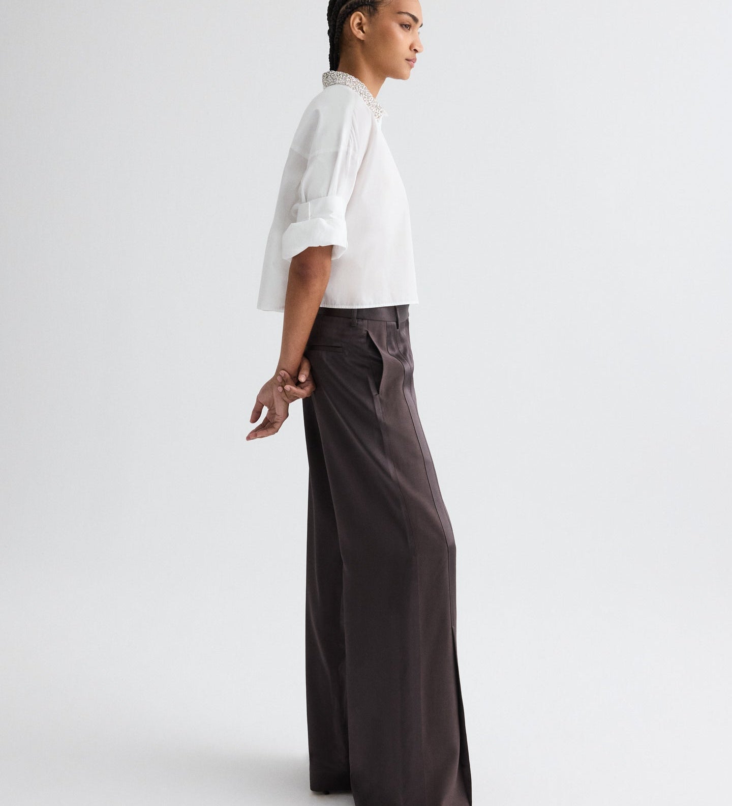 TWP - Taite Pant in Shiny Viscose Wool Satin