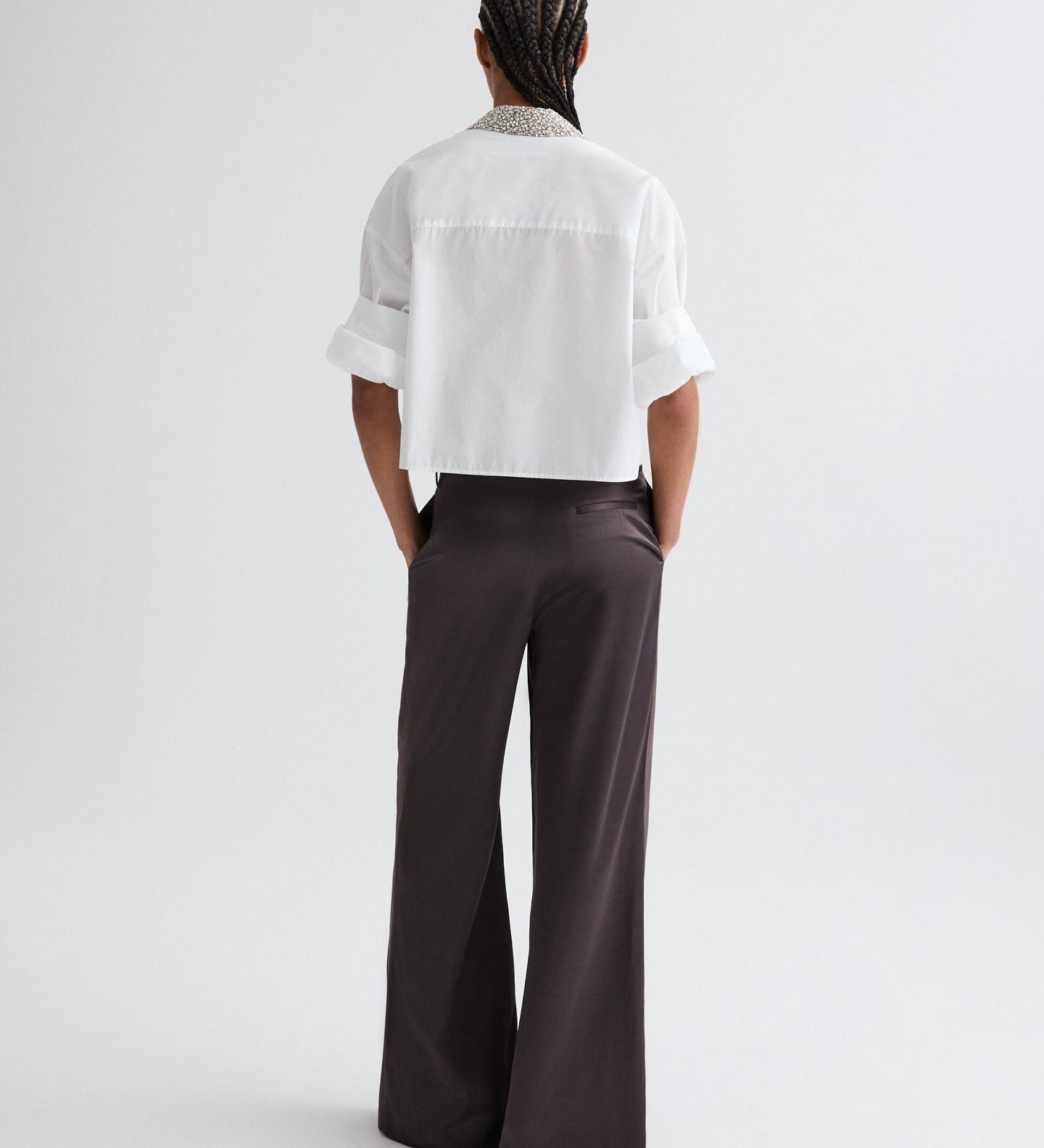 TWP - Taite Pant in Shiny Viscose Wool Satin