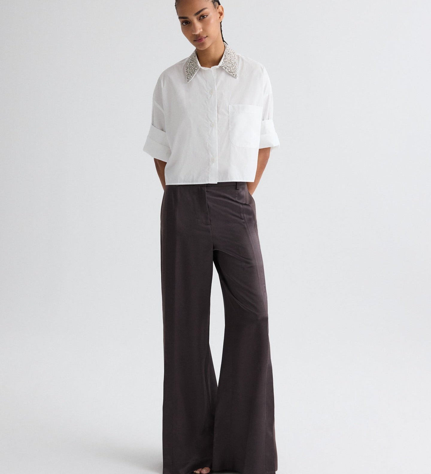 TWP - Taite Pant in Shiny Viscose Wool Satin