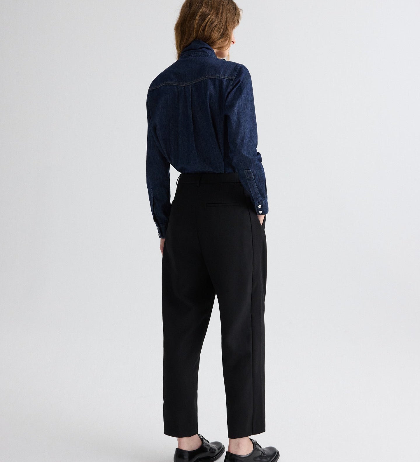 TWP - Cornelia St. Pant with Tux Stripe in Compact Suiting