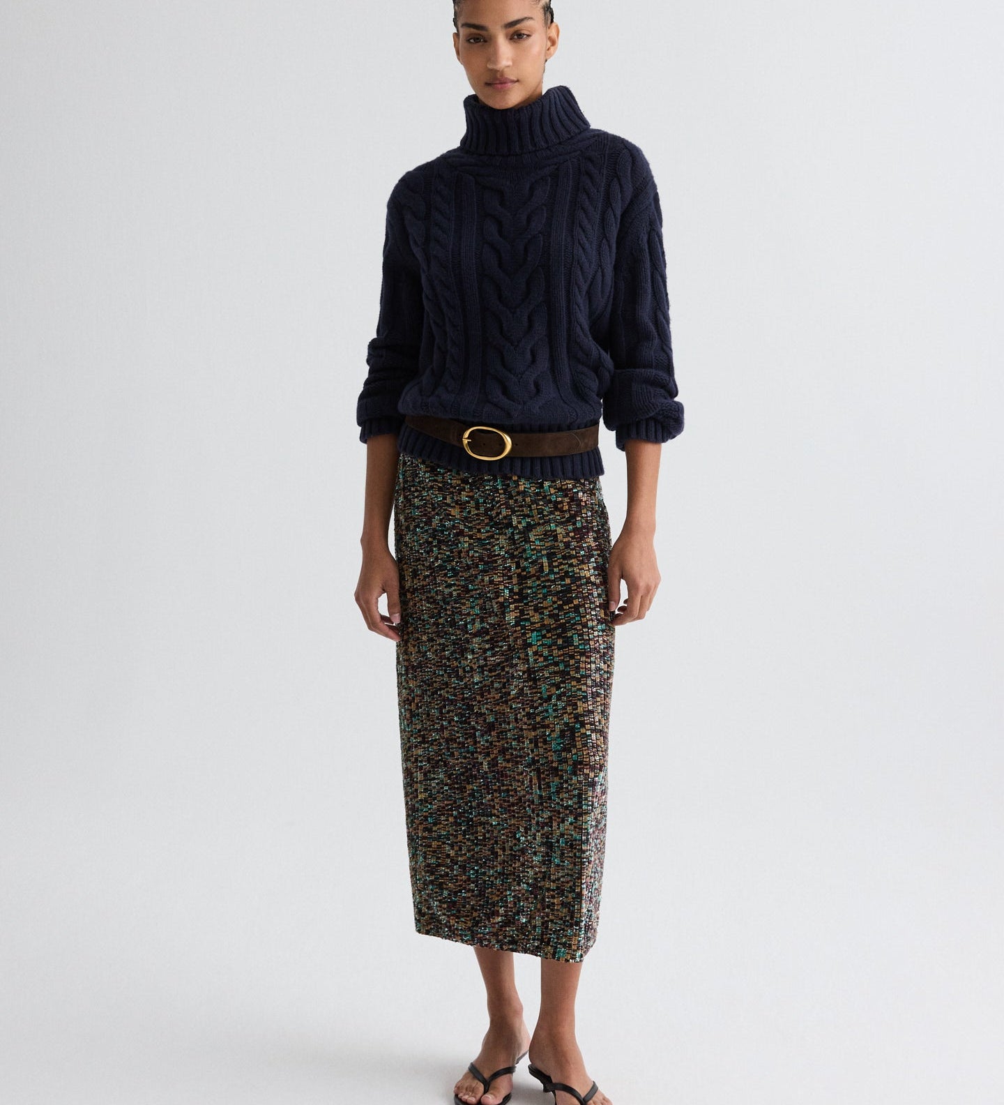 TWP - Sylkie Skirt in Sequin Abstract Sequins