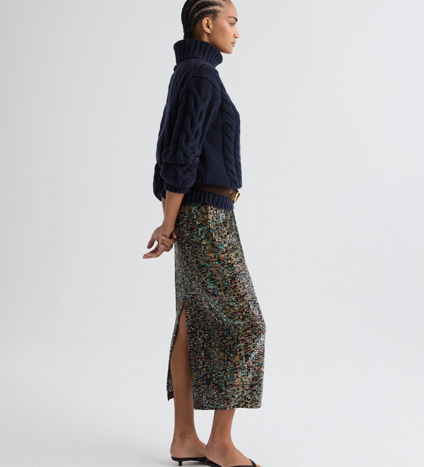 TWP - Sylkie Skirt in Sequin Abstract Sequins