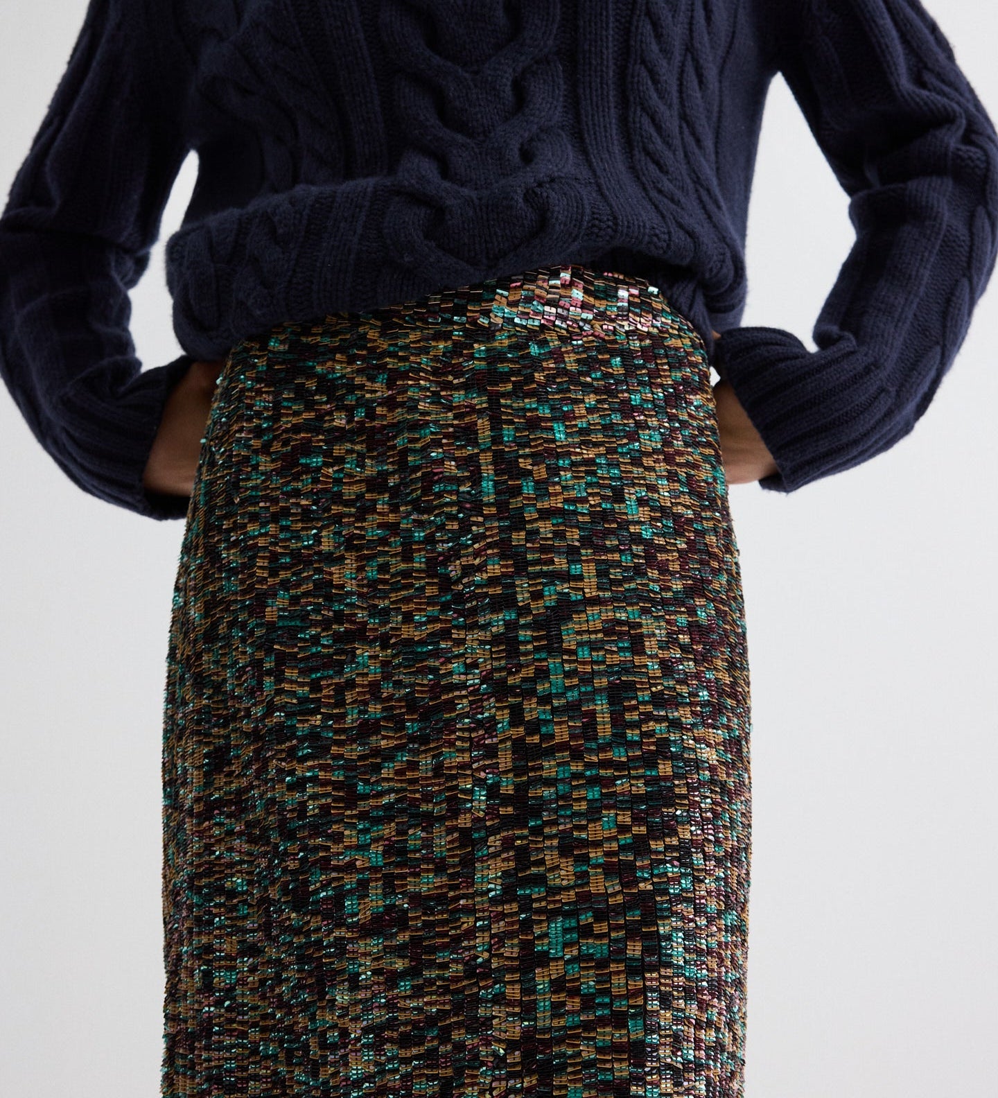 TWP - Sylkie Skirt in Sequin Abstract Sequins