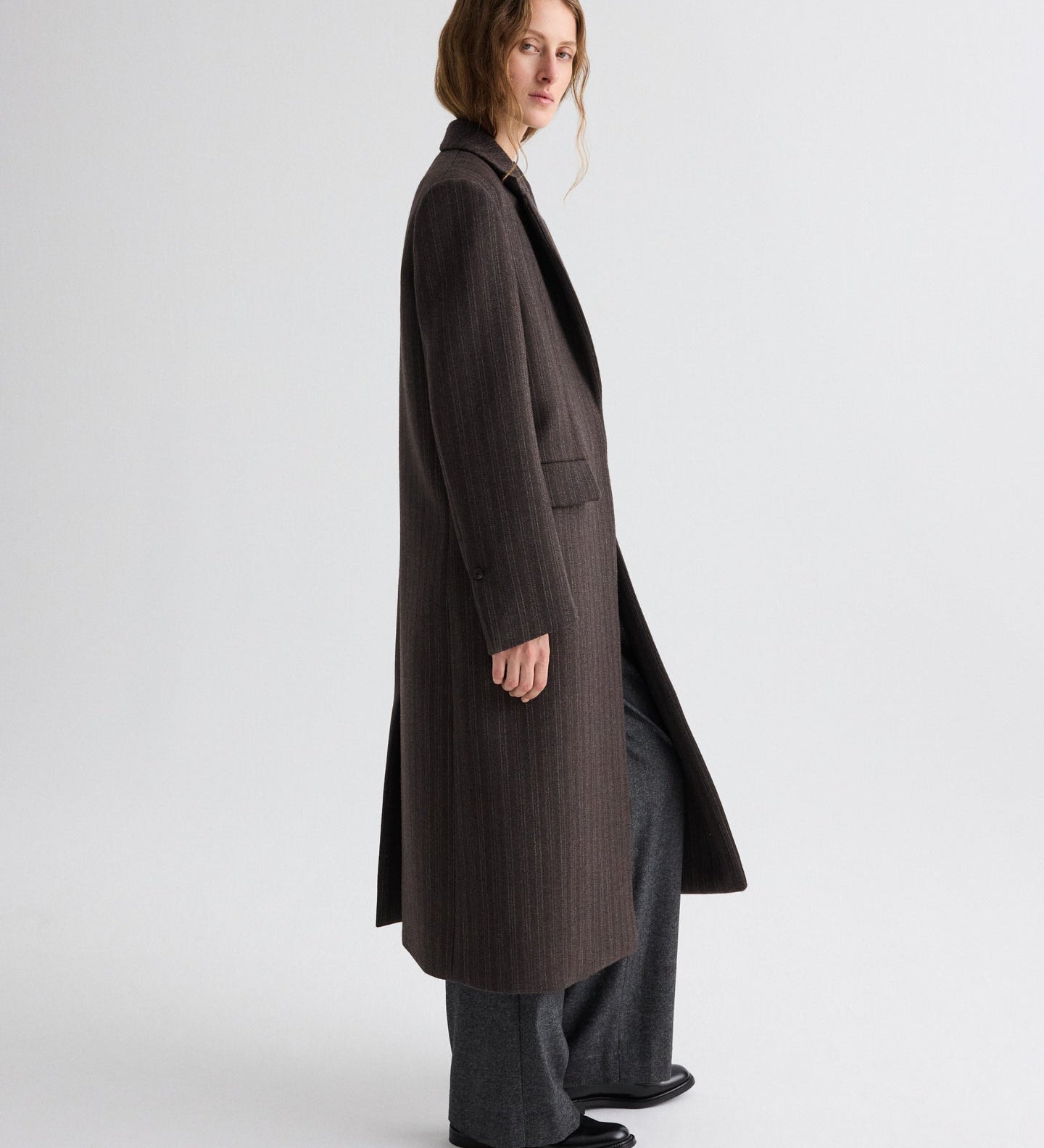 TWP - Mattie Coat in Dotted Stripe Suiting