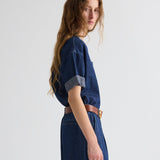TWP - Ex T with Crystal Collar in Denim Shirting