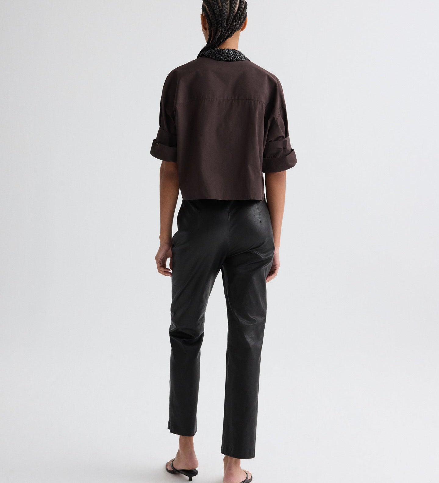 TWP - Next Ex Shirt with Crystal Collar in Super Compact Poplin
