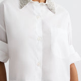 TWP - Next Ex Shirt with Crystal Collar in Super Compact Poplin