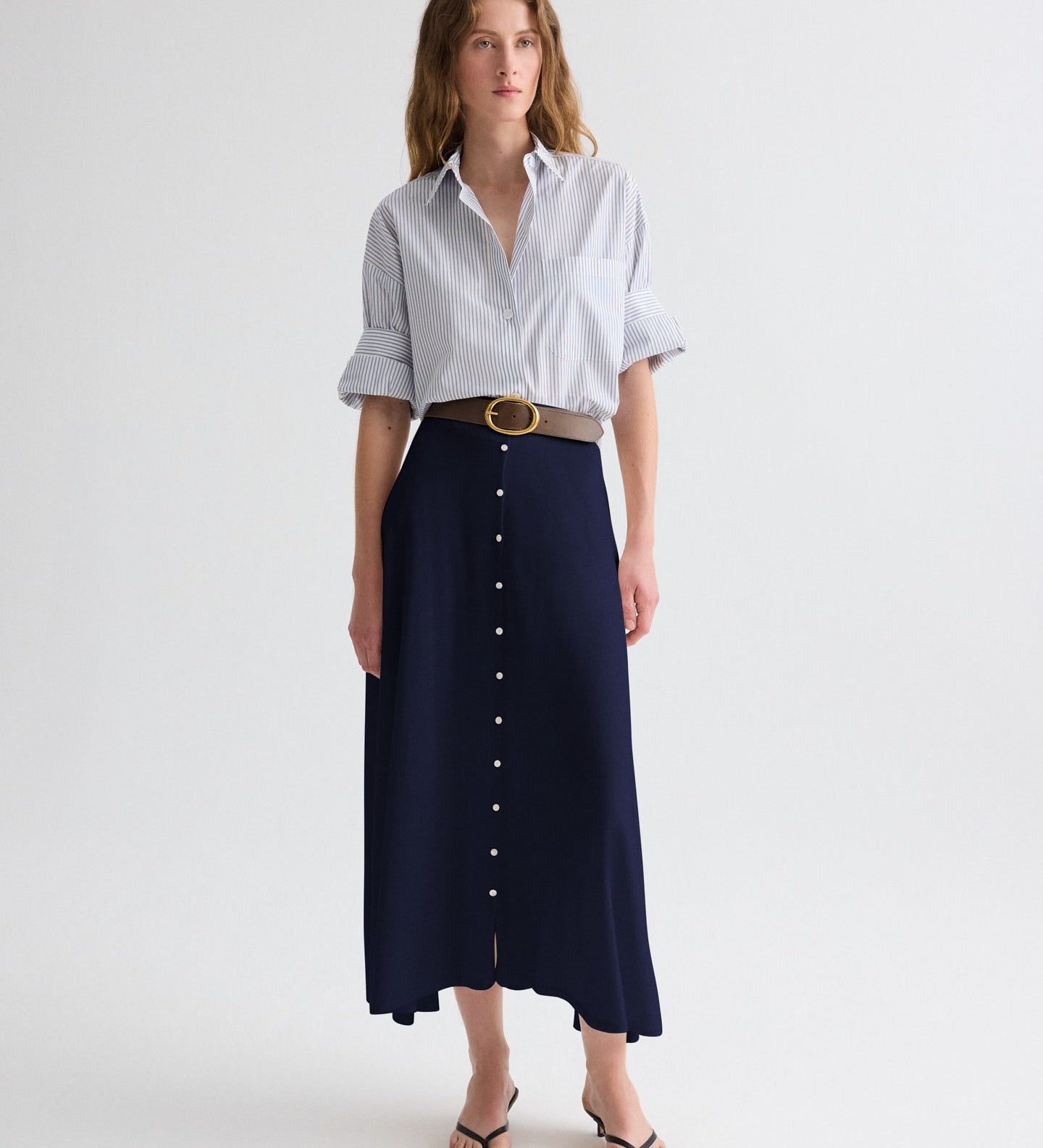 TWP - Next Ex Shirt in Micro Hairline Stripe