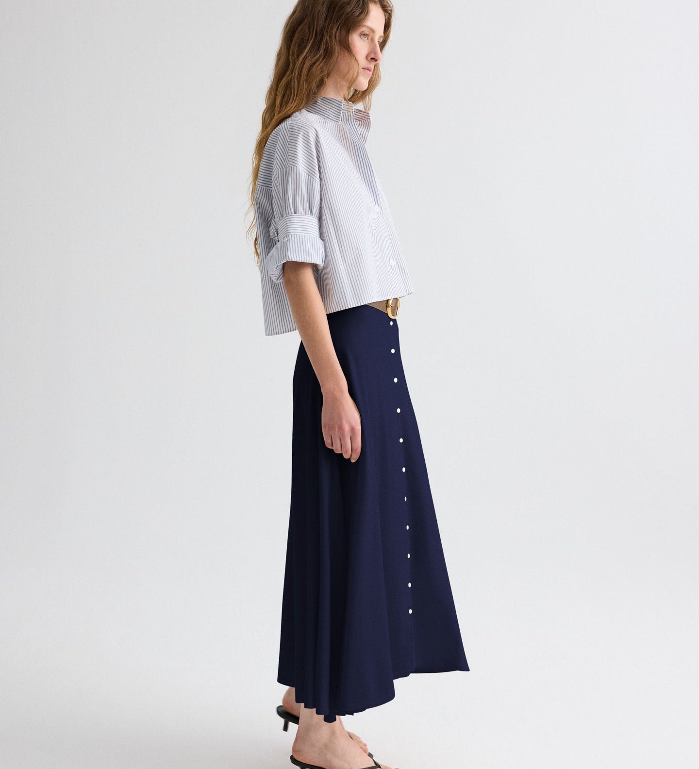 TWP - Next Ex Shirt in Micro Hairline Stripe