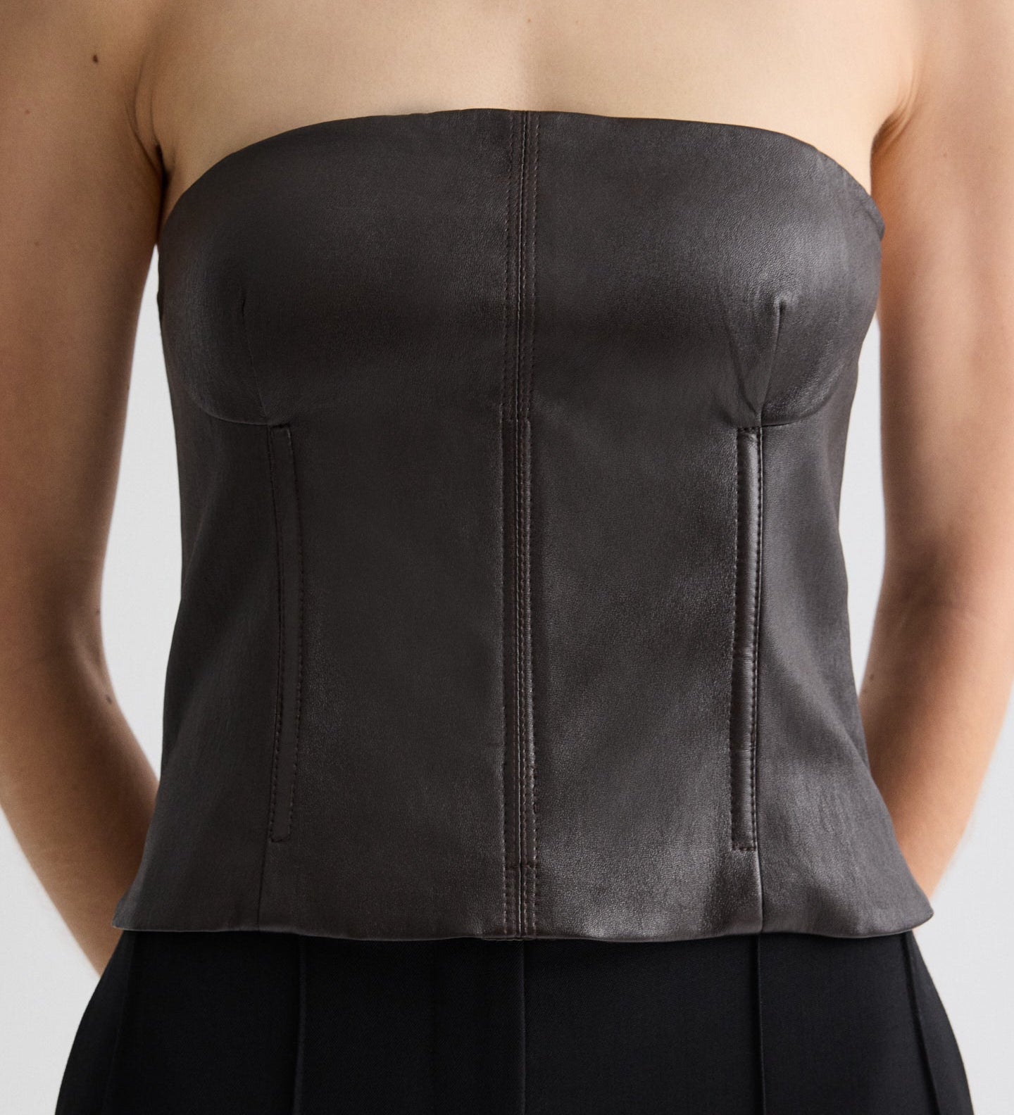 TWP - Jillian Bustier in Stretch Leather