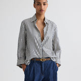 TWP - Next Morning Shirt in Clear Sequin on Stripe