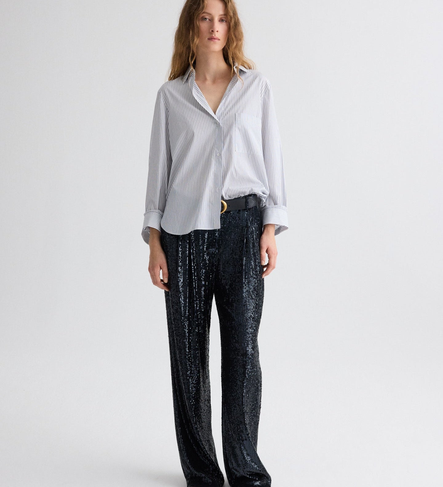 TWP - Next Morning Shirt in Micro Hairline Stripe