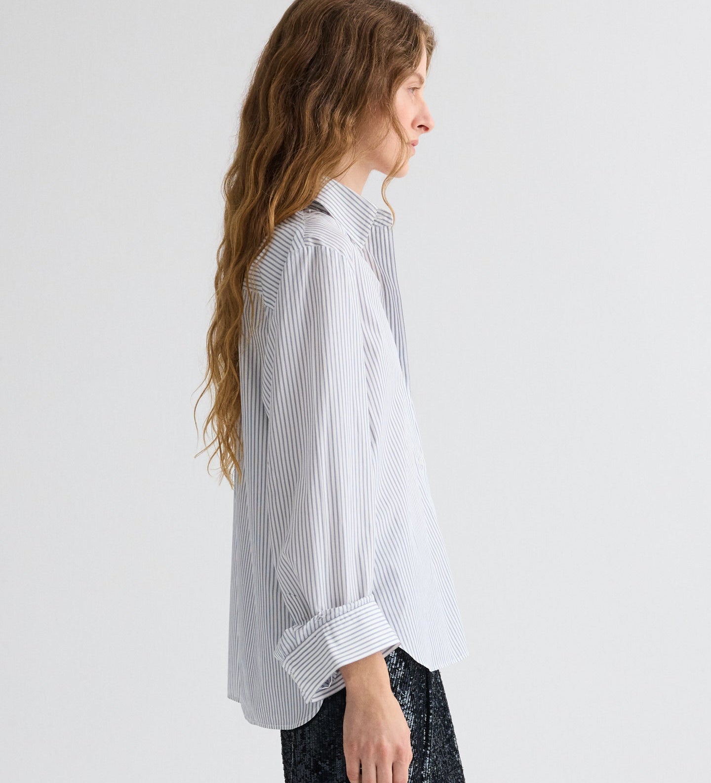 TWP - Next Morning Shirt in Micro Hairline Stripe