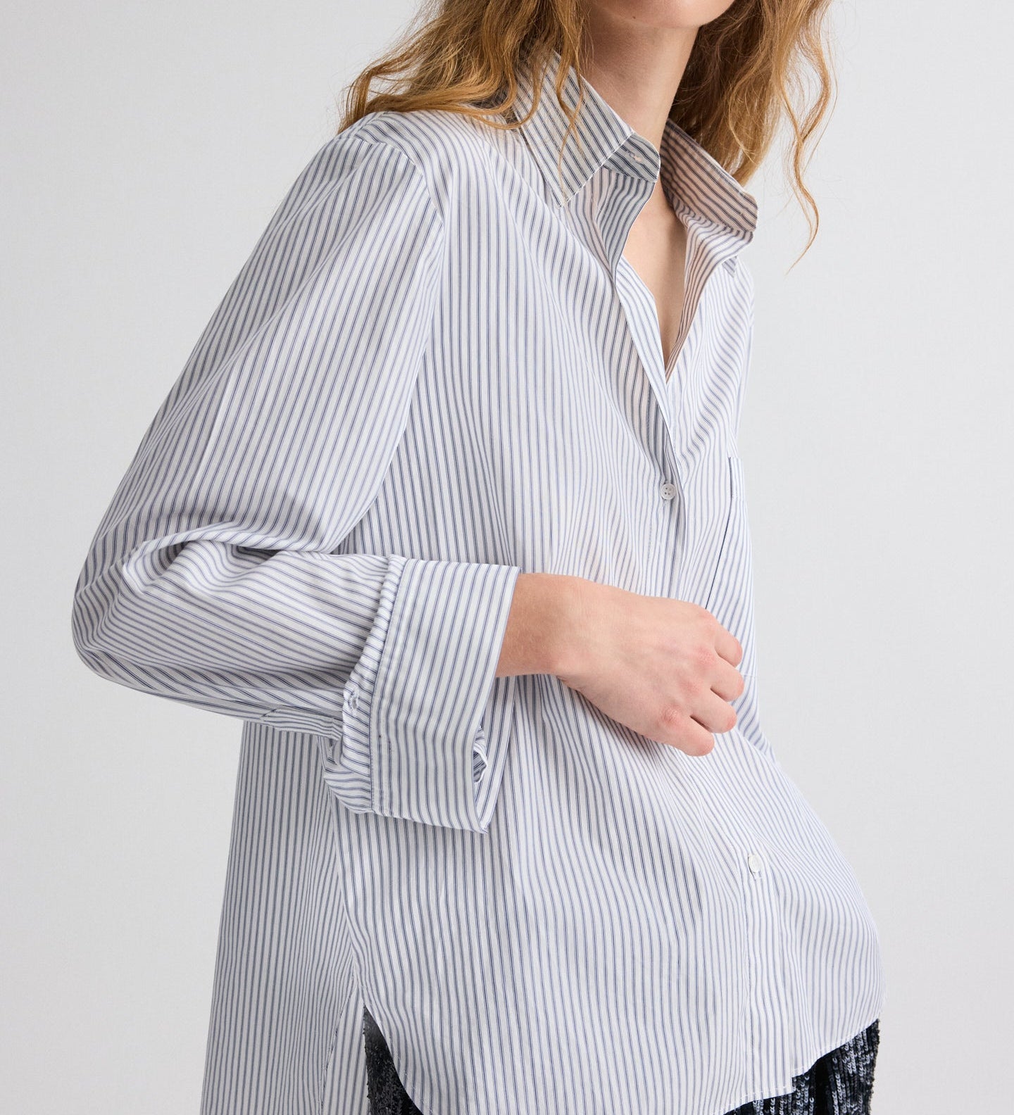 TWP - Next Morning Shirt in Micro Hairline Stripe