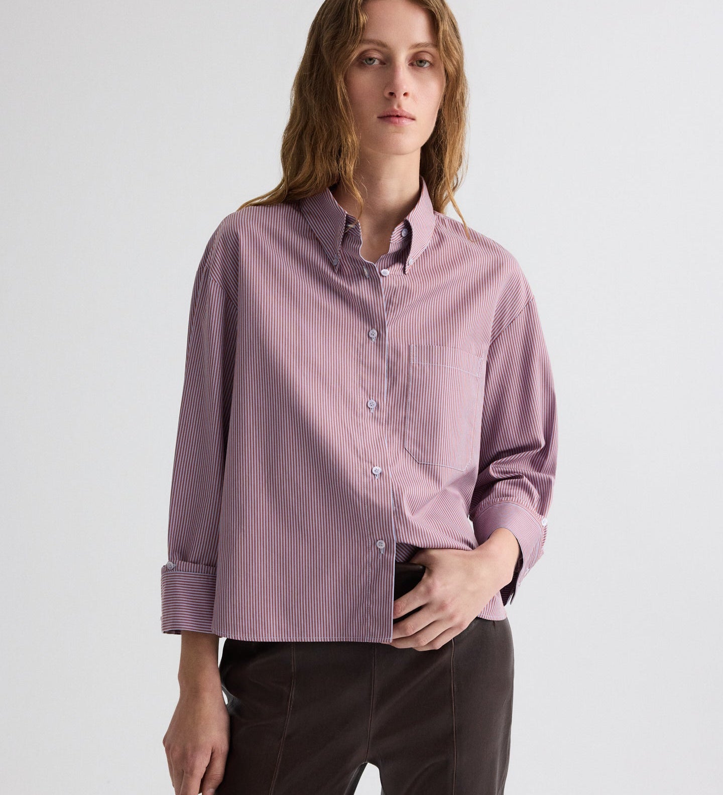 TWP - J.D. Shirt in Framed Micro Striped Shirting