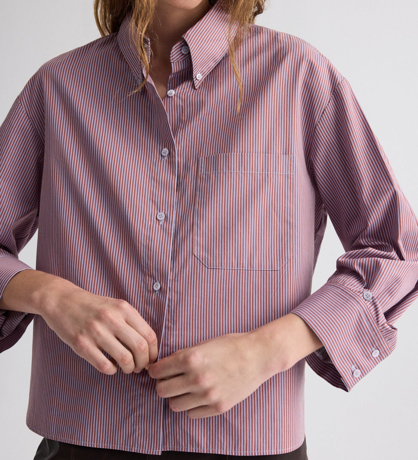 TWP - J.D. Shirt in Framed Micro Striped Shirting