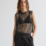 TWP - Short Muscle Tank in Mini Sequin Netting