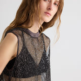 TWP - Short Muscle Tank in Mini Sequin Netting