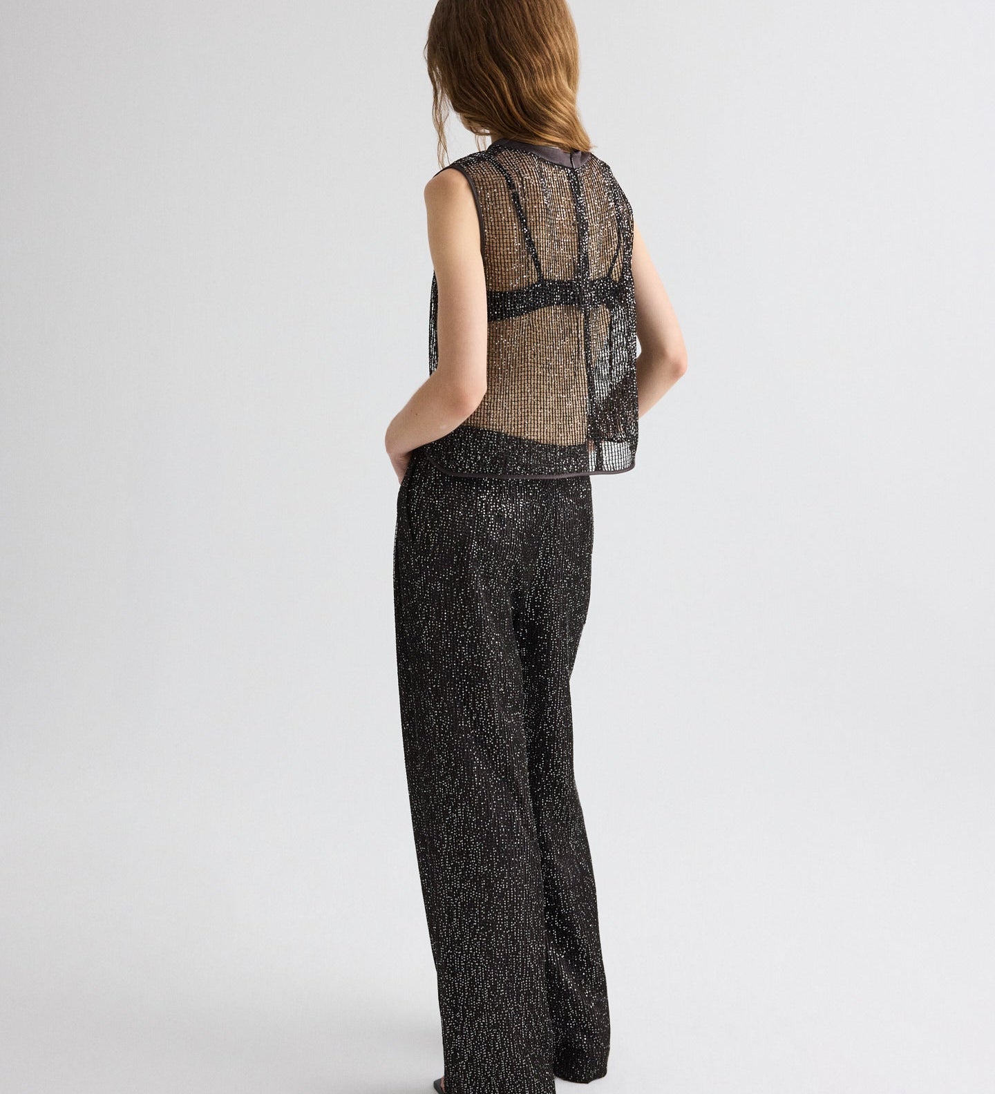TWP - Short Muscle Tank in Mini Sequin Netting
