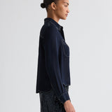 TWP - Carter Shirt with Topstitch in Silk Georgette