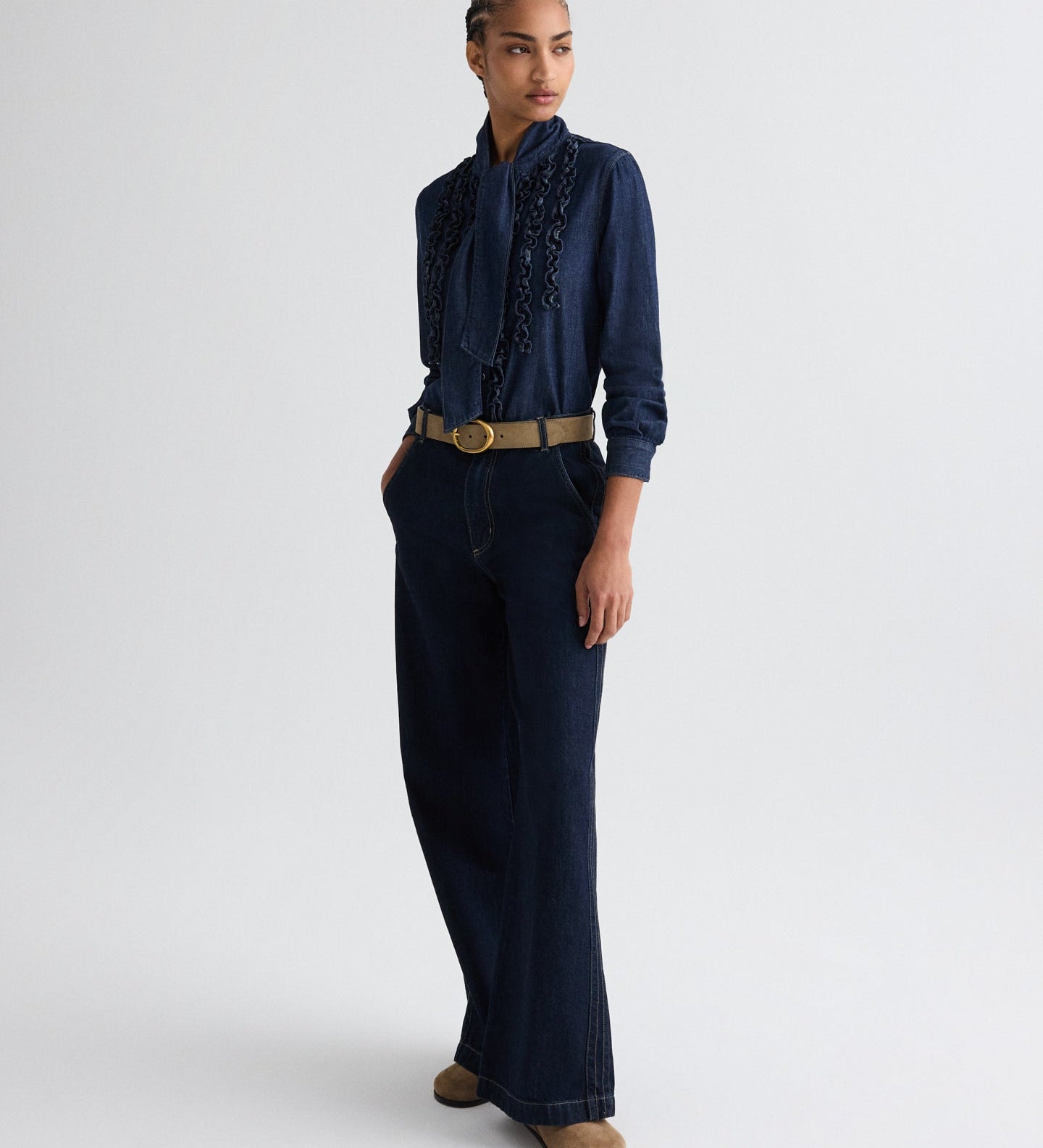 TWP - Connor Top in Denim Shirting