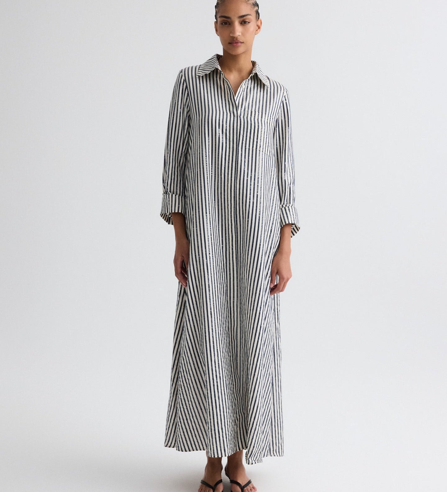 TWP - Jenny's Gown in Clear Sequin on Stripe