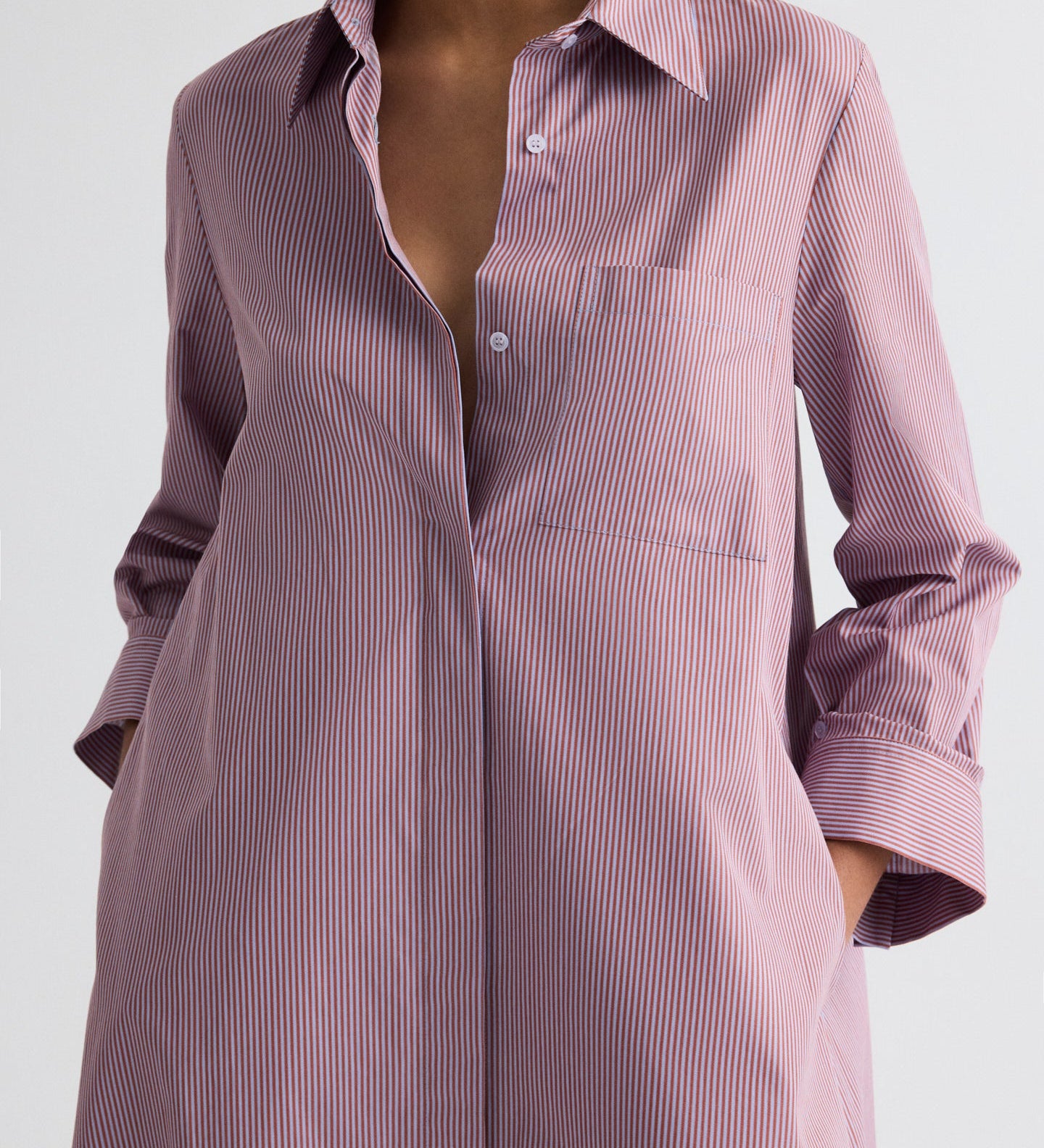 TWP - Jenny's Gown in Framed Micro Striped Shirting