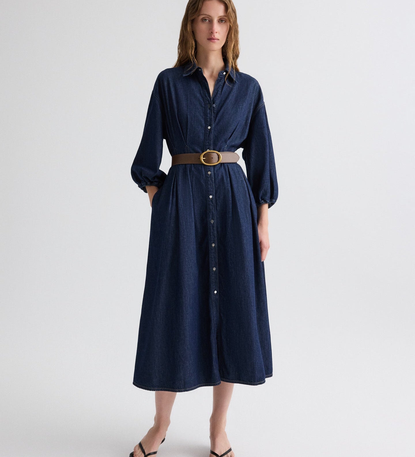 TWP - Mason Dress in Denim Shirting