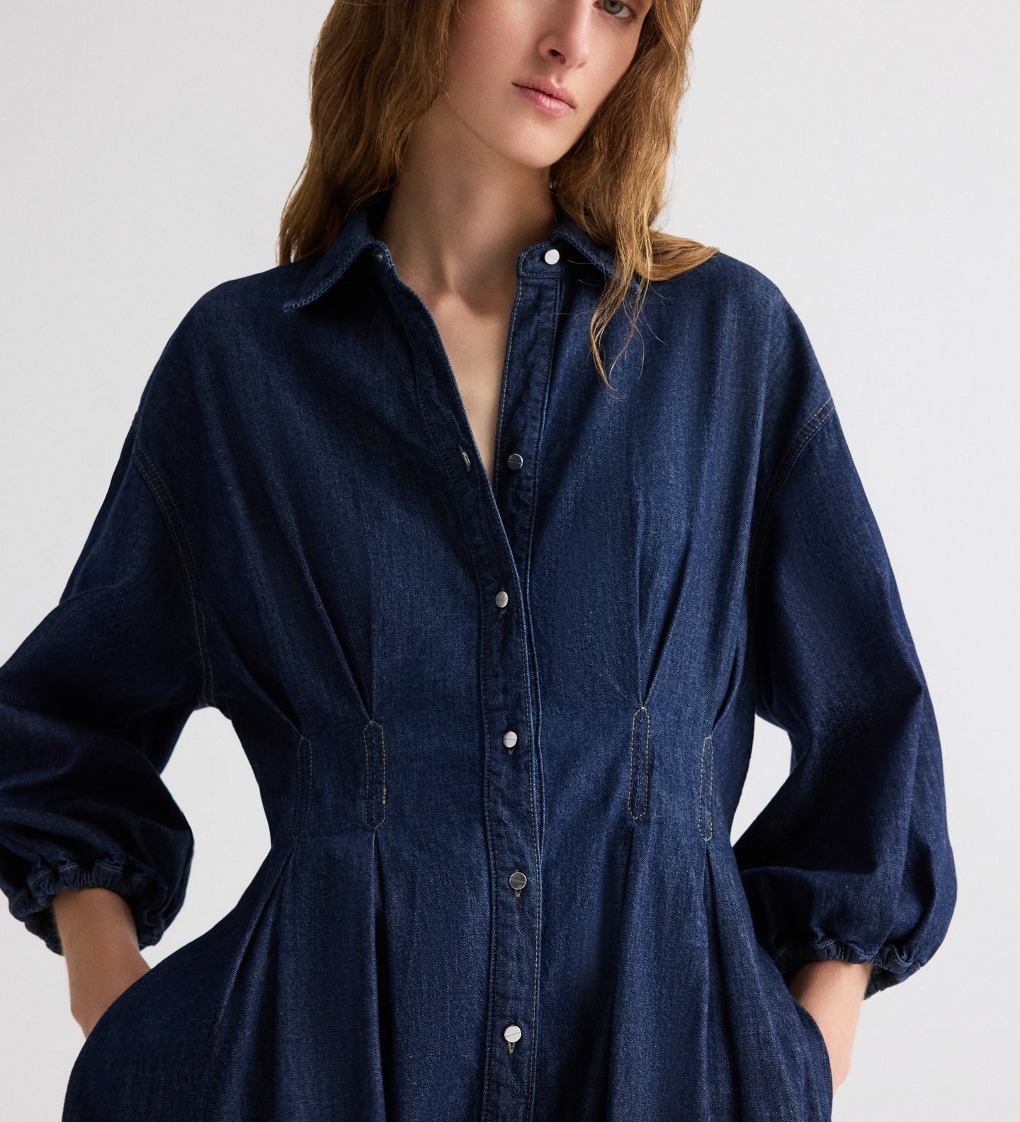 TWP - Mason Dress in Denim Shirting