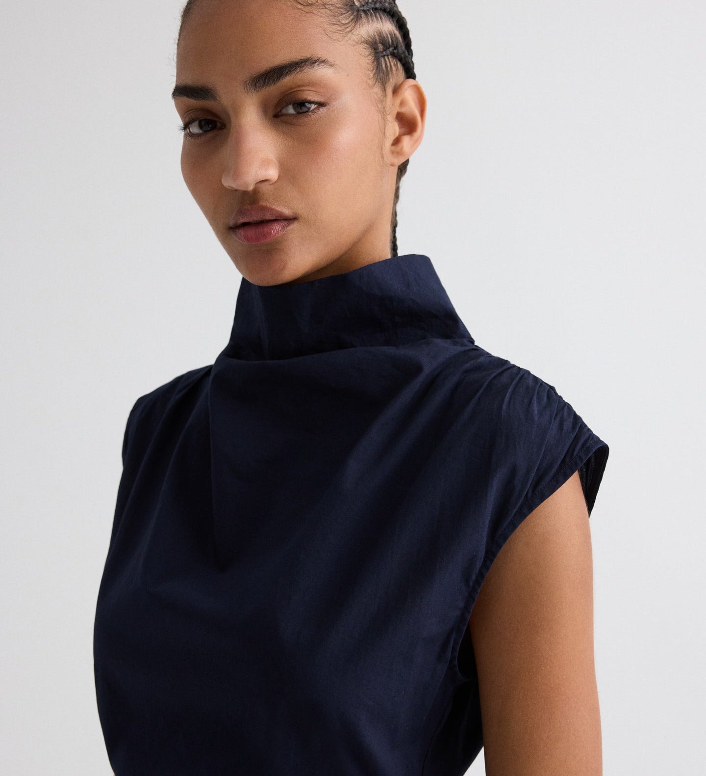 TWP - Gathered Thoughts Dress in Cotton Shirting