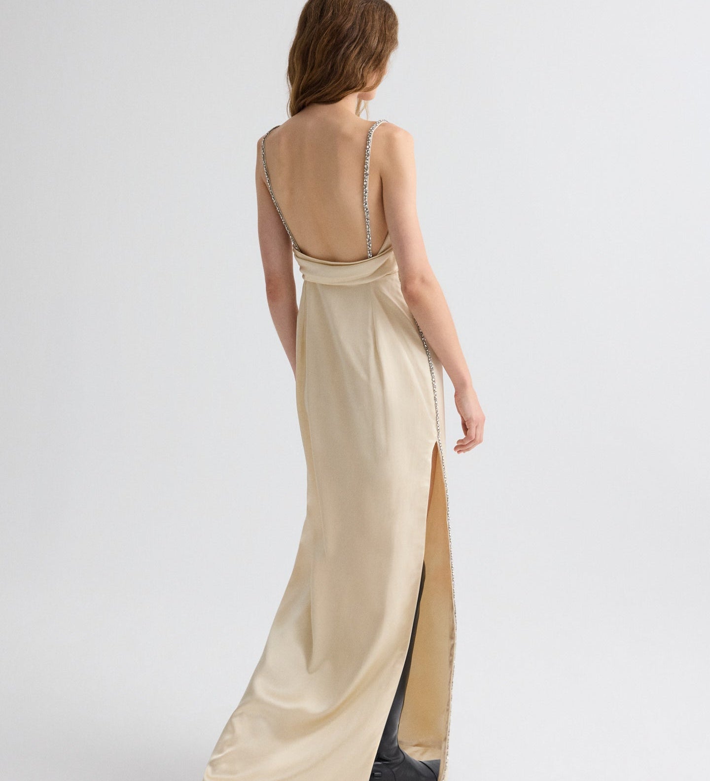 TWP - It Had to Be You Dress in Shiny Viscose Wool Satin