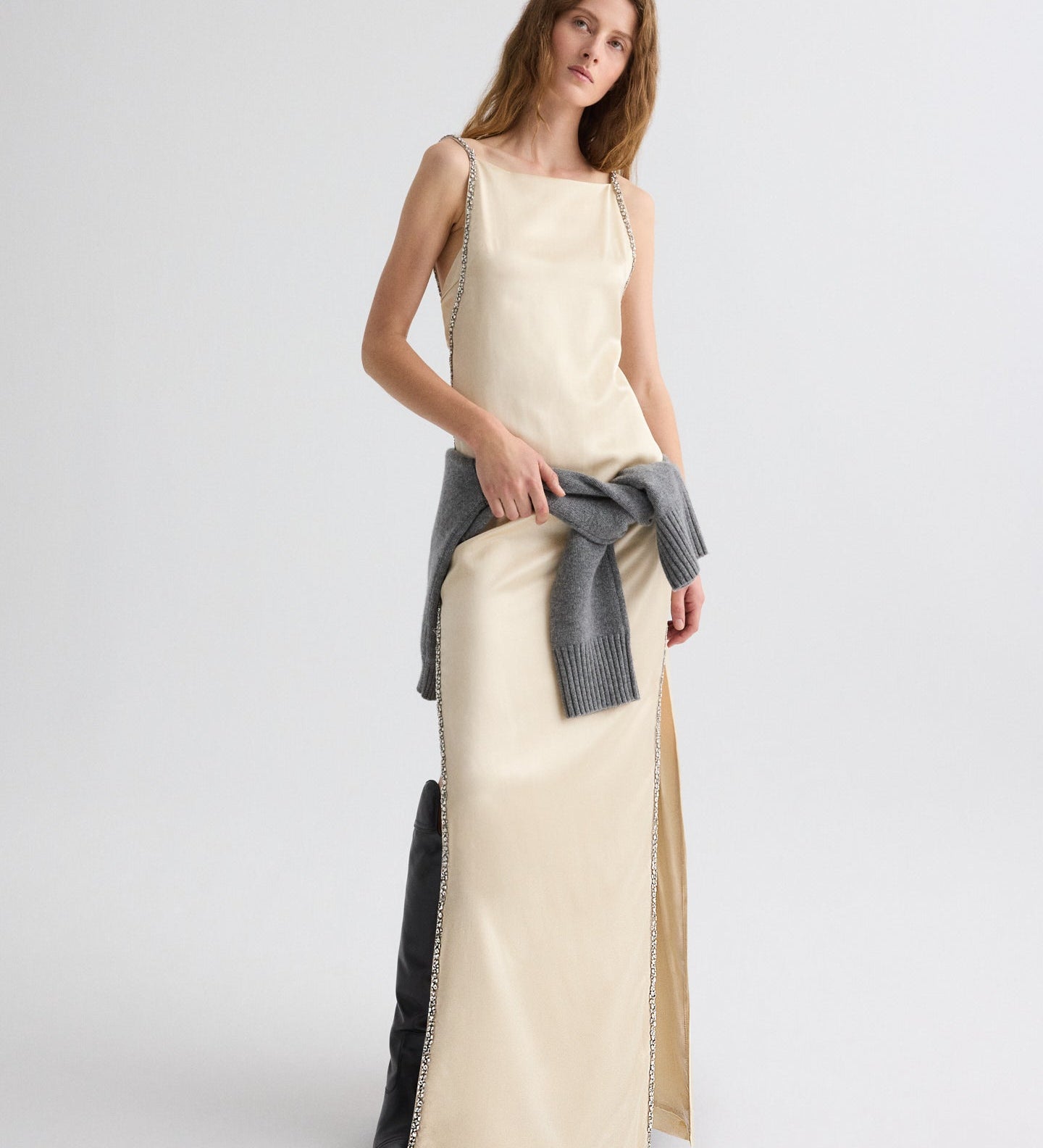 TWP - It Had to Be You Dress in Shiny Viscose Wool Satin
