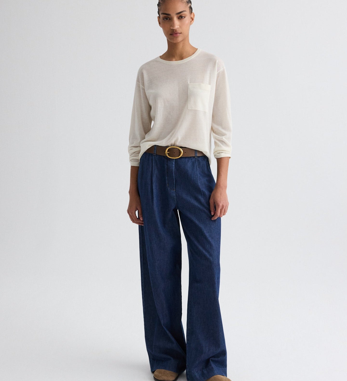 TWP - Long Sleeve True Crewneck in Superfine Cashmere