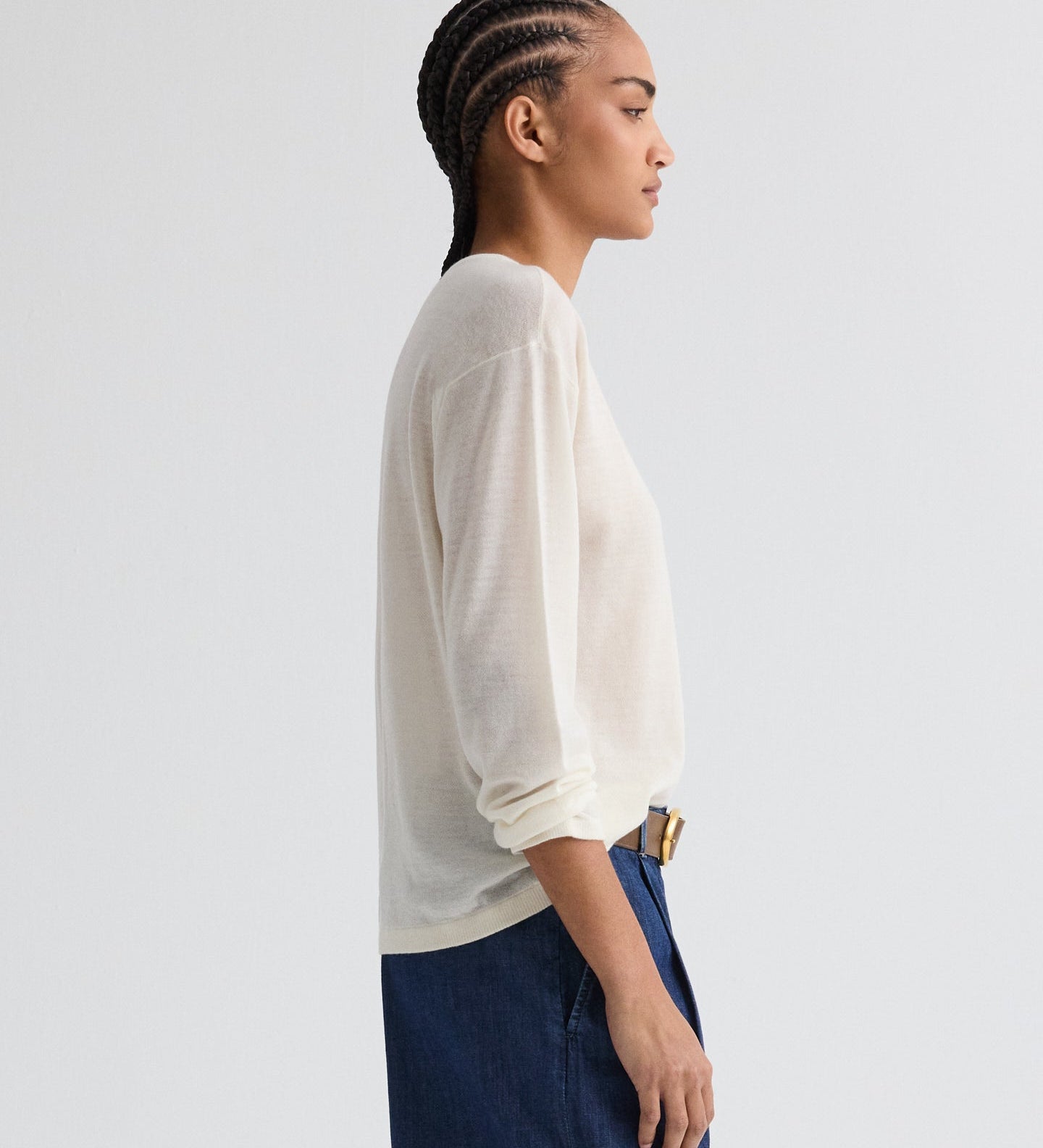 TWP - Long Sleeve True Crewneck in Superfine Cashmere