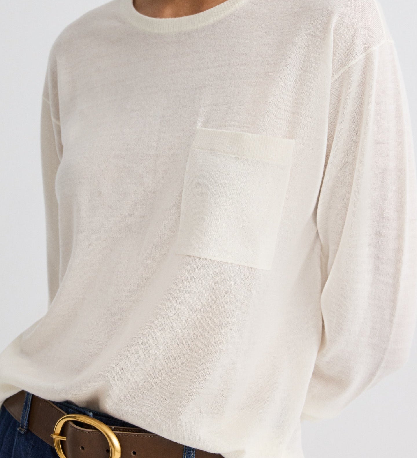 TWP - Long Sleeve True Crewneck in Superfine Cashmere