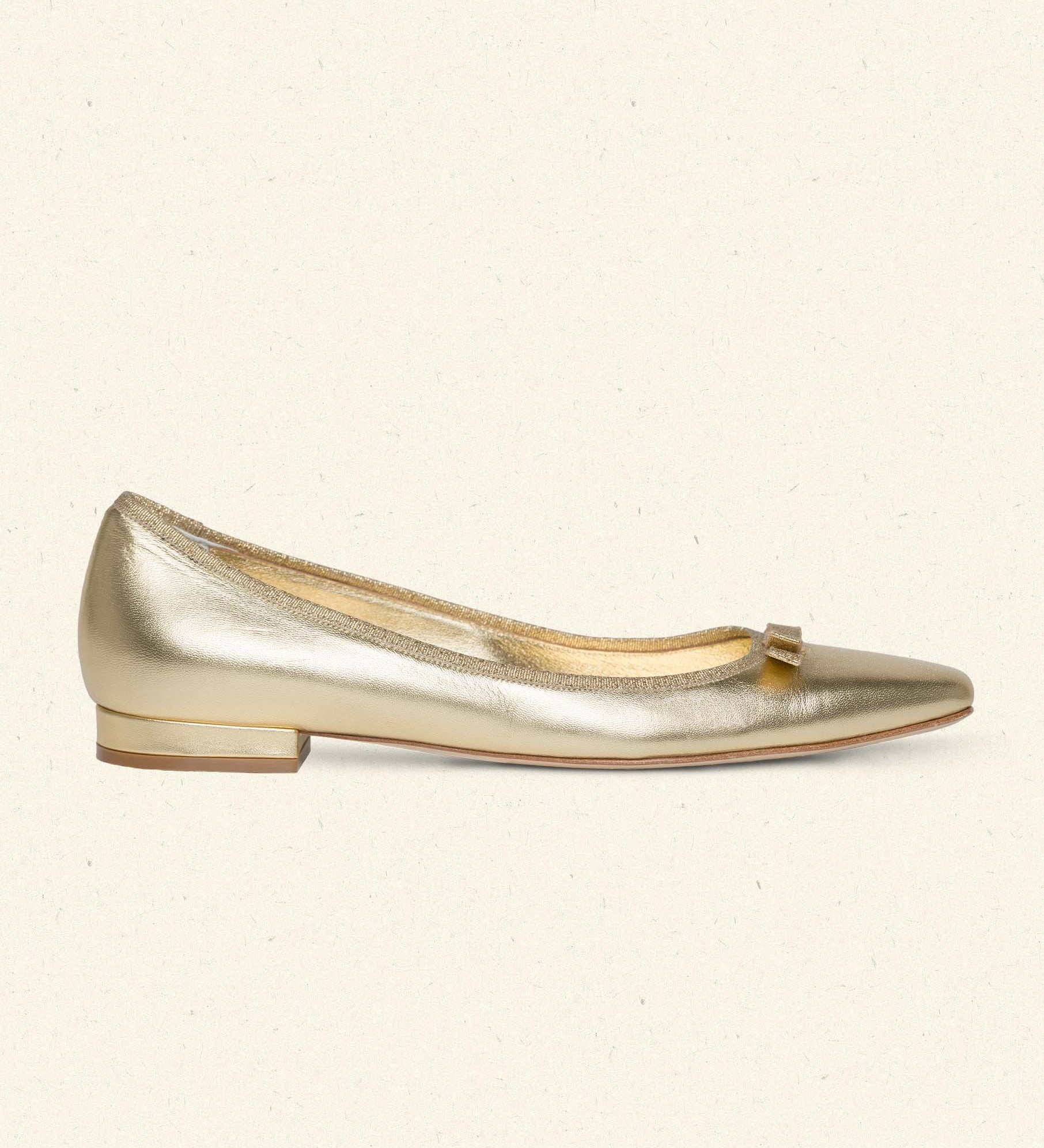 DÔEN - ODETTE BALLET FLAT -- GOLD METALLIC NAPPA