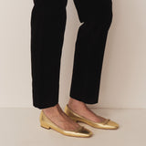 DÔEN - ODETTE BALLET FLAT -- GOLD METALLIC NAPPA