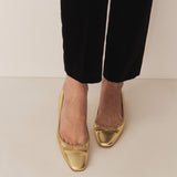 DÔEN - ODETTE BALLET FLAT -- GOLD METALLIC NAPPA