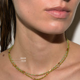 Dorsey - ENAMEL MOISSANITE NECKLACE IN OLIVE, 18K GOLD VERMEIL