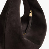 Khaite - Medium Olivia Hobo in Dark Brown Suede