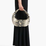 Khaite - Medium Olivia Hobo in Natural Python-Embossed Leather