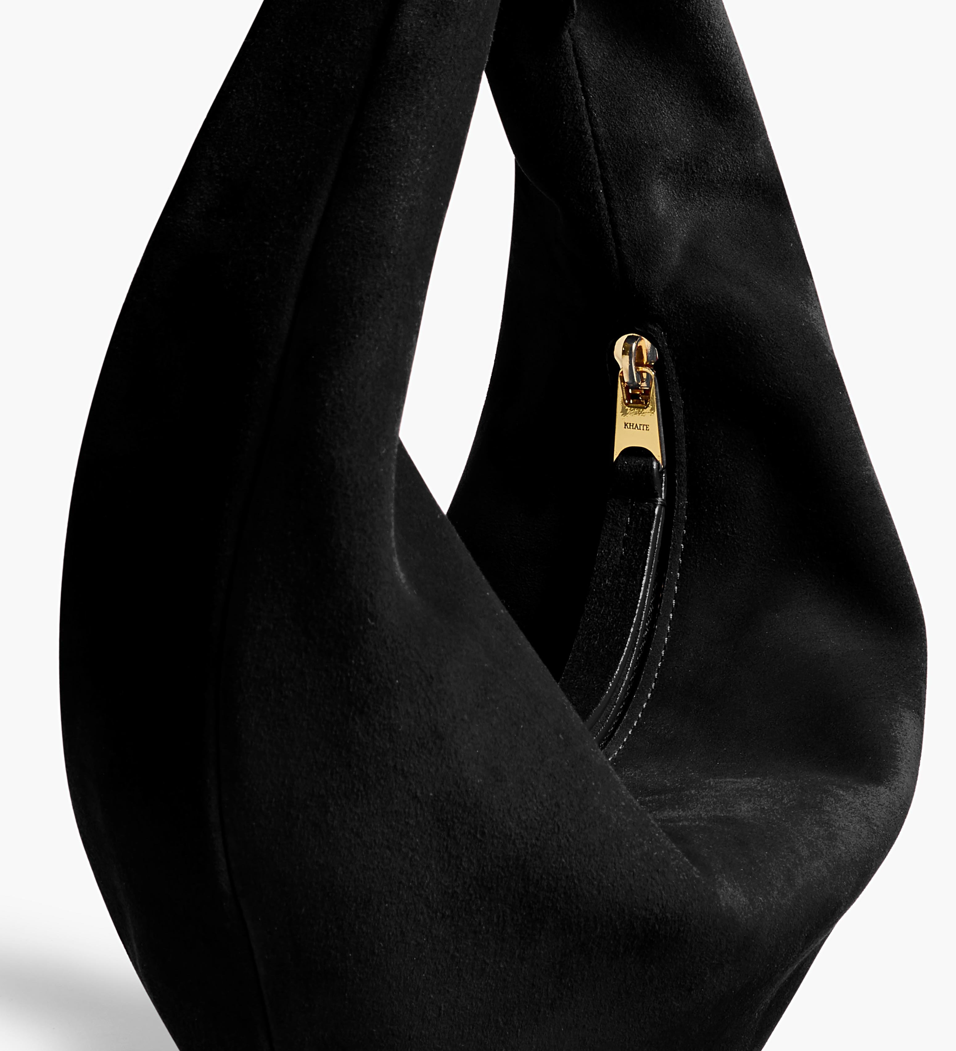 Khaite - Mini Olivia Hobo in Black Suede