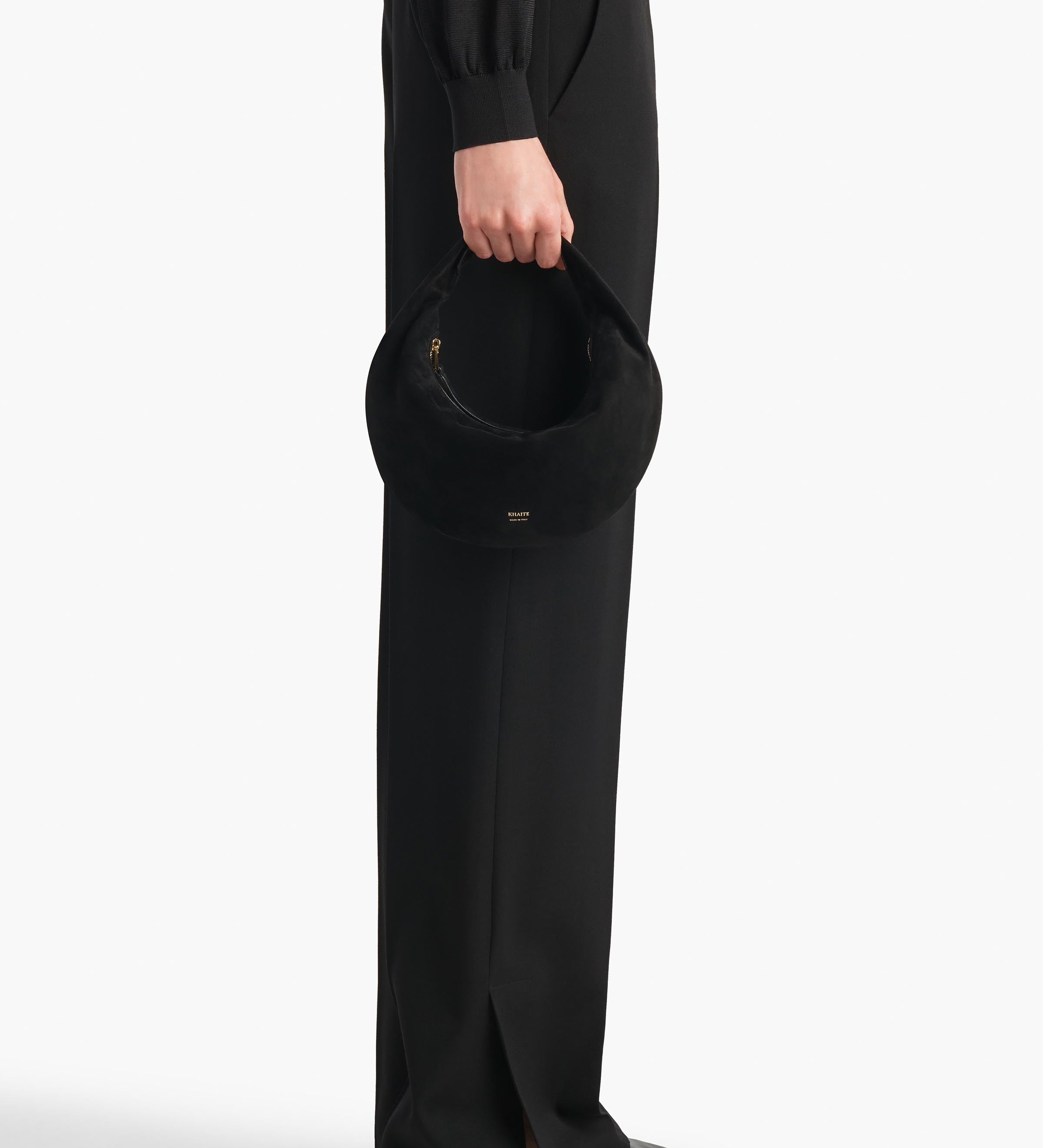 Khaite - Mini Olivia Hobo in Black Suede