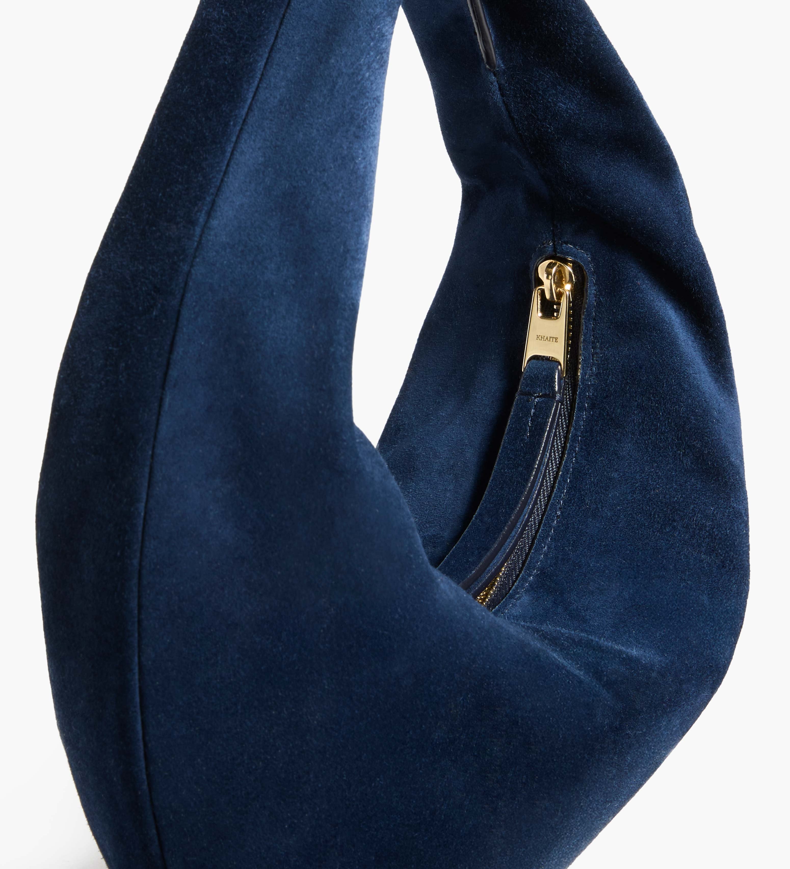 Khaite - Mini Olivia Hobo in Midnight Navy Suede