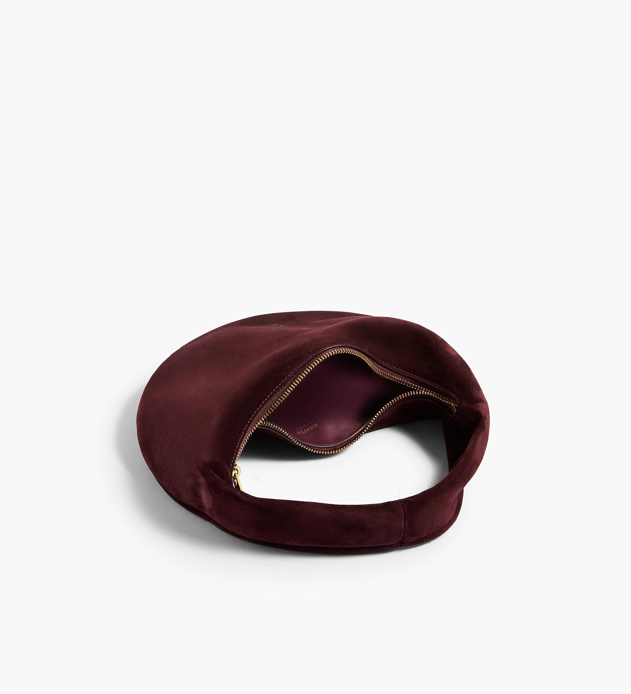 Khaite - Mini Olivia Hobo in Rouge Noir Suede