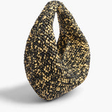 Khaite - Medium Olivia Hobo in Black and White Raffia