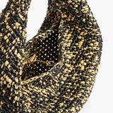 Khaite - Medium Olivia Hobo in Black and White Raffia