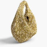 Khaite - Medium Olivia Hobo in Olive and White Raffia