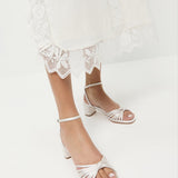 Loeffler Randall - Olivia Cream Knot Mid-Heel Sandal